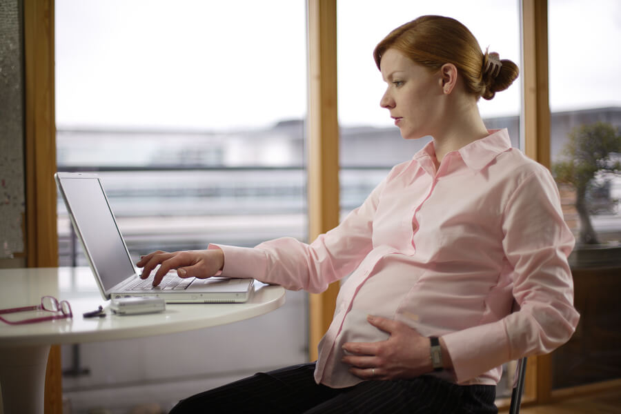 pregnant woman at work