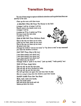 Transition Songs