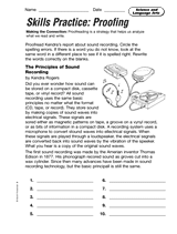 Science and Language Arts: Proofing