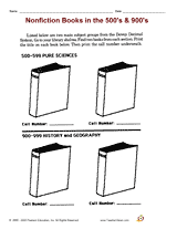 Nonfiction Books in the 500's & 900's