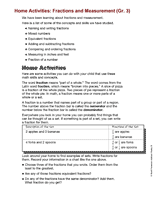 Home Activities: Fractions and Measurement (Gr. 3)