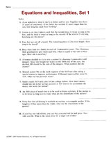 Equations and Inequalities, Set 1