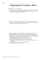 Trigonometric Functions, Set 2