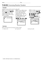 TI-82/83 Generating Random Numbers