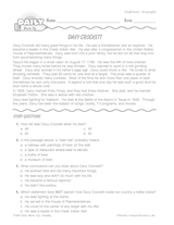 Davy Crockett Biography: A Reading Warm-Up