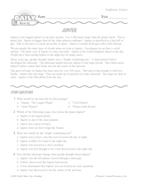 Science Reading Warm-Up: Jupiter