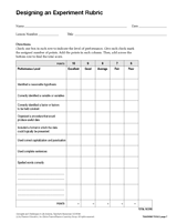 Designing an Experiment Rubric