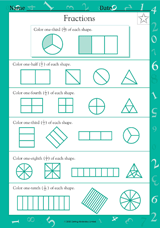Fractions of Shapes I (Grade 2)
