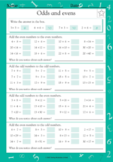 Adding Odds and Evens (Grade 2)