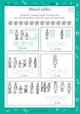 Mixed Tables: Dividing Pennies (Grade 2)