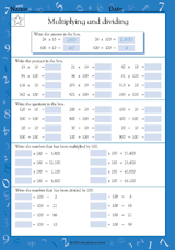 Multiplying and Dividing by 10 & 100 (Grade 4)